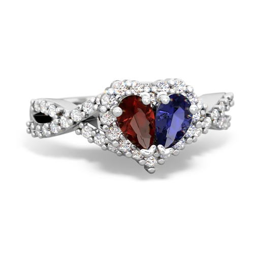 garnet-lab sapphire engagement ring