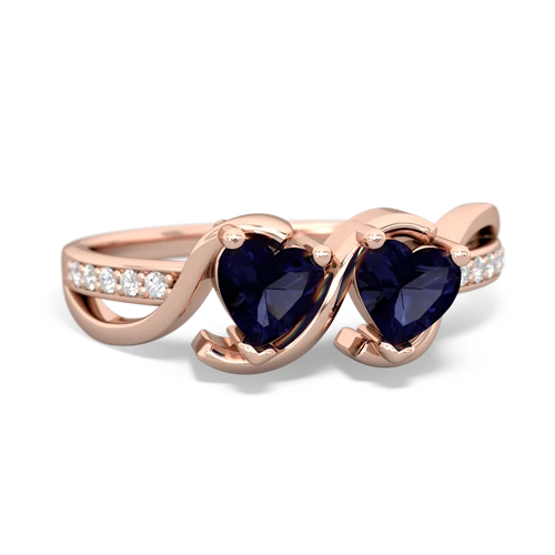 sapphire double heart ring