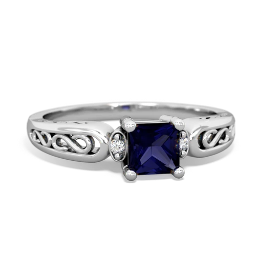 sapphire filligree ring