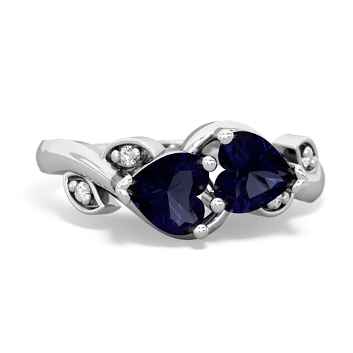 sapphire floral keepsake ring