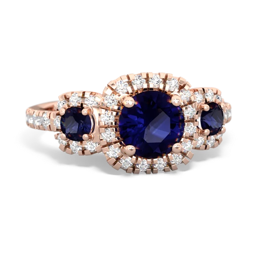 sapphire three stone regal ring